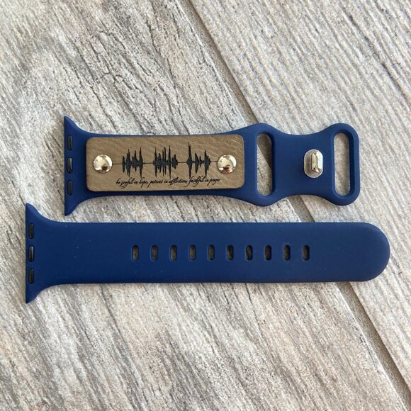 Be Joyful In Hope...Faithful In Prayer Band For Apple Watch 38-42mm - Navy - Picture 2 of 3